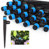 50pcs Drip Irrigation Emitters for 1/4 Drip Tubing Adjustable 360 Degree Fan Shape Water Flow Vortex Drippers for Drip Irrigatio