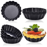 DATANYA 24Packs Mini Tart Pans 3 Inch with Removable Botttom, Carbon Steel Fluted Tart Tin Shell Mold Round Nonstick 3'' Quiche 