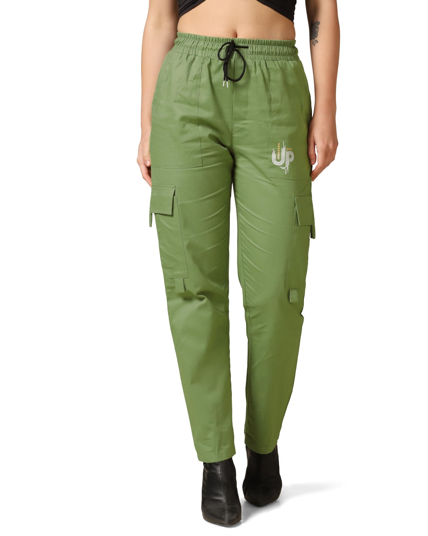 Toplot Cotton Multi-Pocket Cargo Pant For Women (Women-Up-Cargo-5178-Green-36),Green,36,B0CYQ7KCDK
