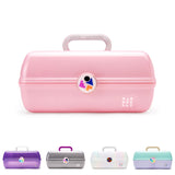 Caboodles OnTheGo Girl Makeup Box, Pink Sparkle, Hard Plastic Makeup Organizer Box, BuiltIn Mirror, Secure Latch for Safe Tra