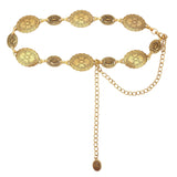 Uintoon Western Belts For Woman Metal Concho Belts Waist Belt Fashion Cowgirl Chain Belt Y2K Belt Body Chain, Gold, 0