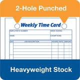 Tops Weekly Time Cards, Index Bristol Stock, 4.25 X 6.75 Inches, 100-Count, White, (3016)