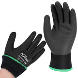 DS Safety Waterproof Gloves for Men and Women, Winter Work Gloves for Cold Weather, Thermal Insulated Freezer Gloves,Black (S)