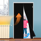 HADOR Magnetic Thermal Insulated Door Curtain Fit Door Size 32 x 80, Quilted Oxford Fabric Thicken Cotton Fill, Winter Door Cove