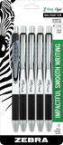 Zebra Pen ZGrip Flight Retractable Ballpoint Pen, Bold Point, 1.2mm, Black Ink, 5Count