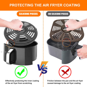 Air fryer Accessories for Ninja AF101 AF161 AF150 Air Fryer, 8.2'' Round Food Grade Air Fryer Grill Pan Grill Plate Crisper Plat