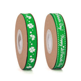 Meseey 20 Yards Shamrocks Grosgrain Ribbons 3/8 Inch Irish Day St. Patrick's Day Themed Clover Polyester Ribbon for Gift Wrappin