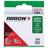 Arrow Fastener 214 1/4 JT21 Staples