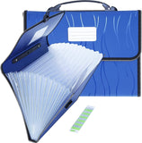 Atha 12 Pocket Expanding File Folders | Plastic Wave Pattern Accordion File Document Organizer For Business, Office, School, Hom