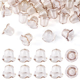 FASHEWELRY 30Pcs Acrylic Flower Bead Caps Wind Bell Beads Transparent Jellyfish Beads for DIY Earring Wind Chimes Craft Jewelry 