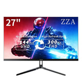 ZZA 27 Inch 4K Gaming Monitor,Dual Mode UHD(3840x2160) 144Hz & FHD(1920 * 1080) 300Hz, Adaptive Sync,HDMI 2.1 & DP 1.4, Tilt Adj
