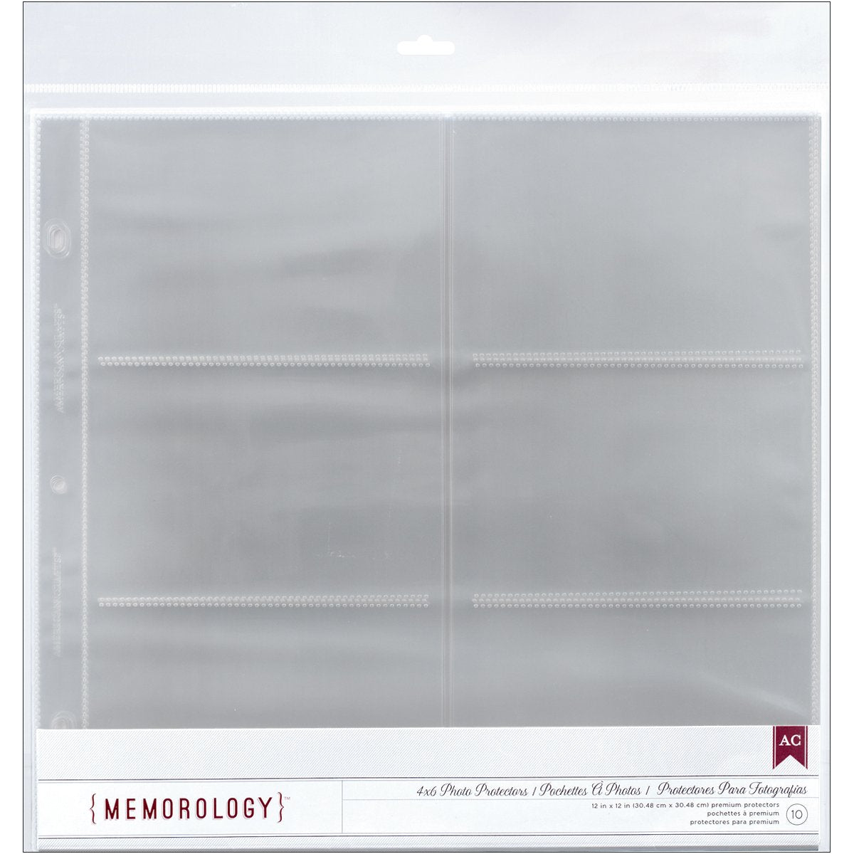 American Crafts 76728 12 x 12-inch 3-Ring Album Photo Protectors by We R Memory Keepers | 10 pack