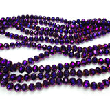 Chengmu 8mm Rondelle Glass Beads for Jewelry Making, Faceted Briolette Crytal Spacer Beads for Bracelet Necklace Earring, Plated