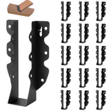 2x8 Joist Hangers, 16 Pcs Hurricane Ties for Rafters Tie Brackets, Black Powder Coating Joist Brackets for Ceiling Joists and Fl