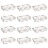 Thintinick 12 Pack Rectangular Clear Plastic Storage Containers Box with Hinged Lid for Beads and Other Small Craft Items (5.7 x