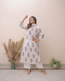 Gosriki Women'S Rayon Blend Anarkali Printed Kurta With Pant & Dupatta (Motwani White-Gs_S_White_Small),White,,B0DFCLQ6WR