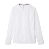 French Toast girls Long Sleeve Woven Shirt with Peter Pan collar (Standard Plus), White, 4T