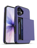 Jiunai for iPhone 17 Case Card Holder Wallet Slide Door Pocket for 2 Credit Card IDs License Access Card Hybrid Protective Walle