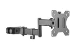 AMER Steel Universal Full Motion Pole Mount Monitor Arm with Removable 75mm and 100mm VESA Plate, Fits 17 to 32 inch Screens, Bl
