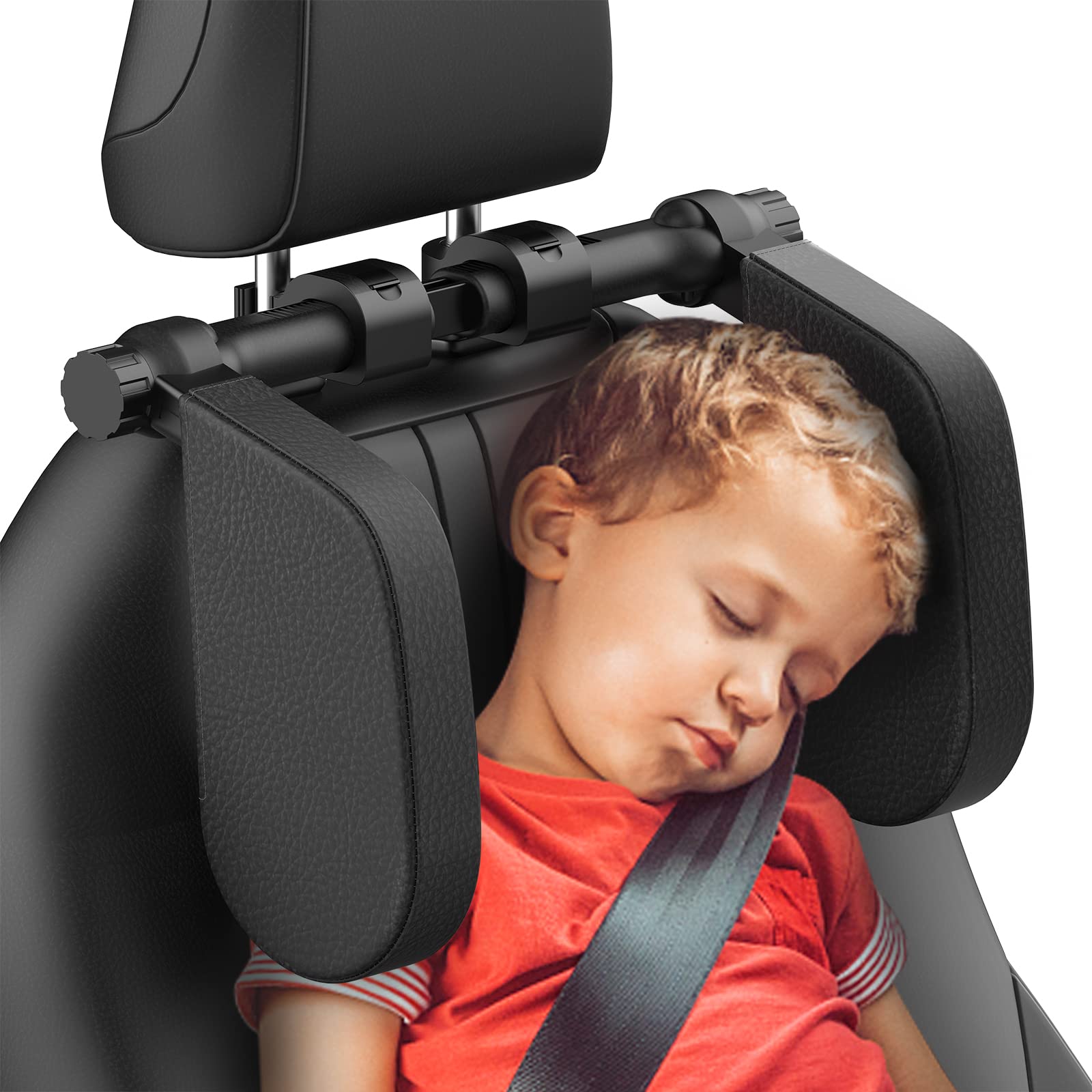 Yoocaa Car Headrest Pillow, Road Pal Headrest, Adjustable Car Seat Head Neck Support, U Shaped Car Sleeping Pillow for Kids & Ad
