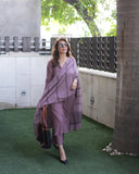 Anni Designer Women'S Rayon Blend Straight Solid Kurta With Pant & Dupatta (Raja Saab Purple-Vks03_S_Purple_Small),Purple,S,Rayon Blend,Regular,