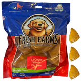 Fresh Farms 12 Pack Pig Ears Shaped Chews - Natural Single Ingredient Chews for All Breeds and Sizes - Thick, Tasty, Rawhide Fre