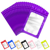 100 PCS Resealable Mylar Bags with Zip and Frosted Clear Window Smell Proof Packaging Bags Foil Pouch Zipper Bag for Food Self S