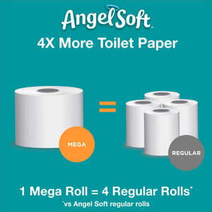 Angel Soft, Toilet Paper, Mega Rolls, 6 Count of 429 2-Ply Sheets Per Roll