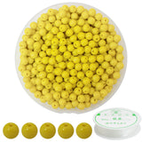 ZHFMLY 600pcs 6MM Yellow Glass Beads Handcrafted Round Lampwork Smooth Loose Bracelet Beads for DIY Jewelry Making