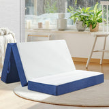 Folding Mattress Full Size,6 inch Memory Foam Tri Portable Trifold Mattress Topper Full with Breathable & Washable Cover, Foldab
