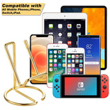 ROPOSY Cell Phone Stand for Desk, Cute Metal Gold Cell Phone Stand Holder Desk Accessories, Compatible with All Mobile Phones, i