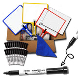 KleenSlate Customizable Rectangular Dry Erase Board Kit with Clear Dry Erase Sleeves, Pack of 24