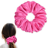 CEELGON Hot Pink Big Satin Scrunchie6.5 Inches Jumbo Scrunchies Silky Hair Ties Oversized Ponytail Holderfor Thick Curly Hair Ex