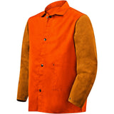 Steiner 1250M 30Inch Jacket, Weldlite Plus Orange Flame Retardant Cotton, Brown Cowhide Sleeves, Medium
