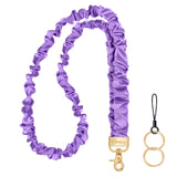 Hovmwey Scrunchie Teacher Lanyards for ID Badges Keys, Cute Long Neck Key Lanyard Straps for Women Card Holder Keychain Wallet(L
