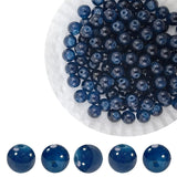 Pamir Tong Navy Blue Round Glass Beads for Bracelet-400pcs 8mm Pretty Smooth Loose Beads for Necklace-Earring-Jewelry Making and