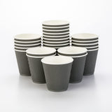 Restaurantware-8 Ounce Disposable Coffee Cups, 25 Double Wall Hot Cups For Coffee - Lids Sold Separately, Rippled Wall, Gray Pap