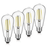Gozelux LED Edison Bulbs, 60W Equivalent ST19, Efficient 6W LED, E26 Medium Base Light Bulbs, High Brightness 750 Lumens, 5000K 