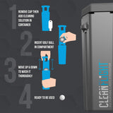 Clean Flight Premium Golf Ball Washer - Portable Cleaner for Golf Bag or Cart - Best Golf Accessories Gifts for Men & Women.