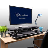 34.6 wide platform Height Adjustable Stand up Desk Computer Riser with Removable Keyboard Tray