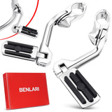 Benlari 1.25 Highway Pegs 304 Stainless Steel Highway Footpegs,Adjustable Long Angled Highway Pegs Fit For Harley Touring Street