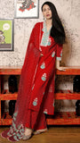 Gosriki Women'S Rayon Viscose Printed Straight Kurta With Pant & Dupatta (Belagavi Red-Vks01-Gs_M_Red_Medium),Red,,B0DRZPTCHM
