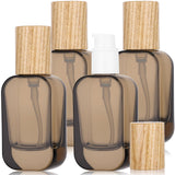 Segbeauty 1oz Glass Pump Bottle Dispenser for Essential Oils, 4pcs Mini Travel Lotion Container, 30ml Liquid Travel Foundation C
