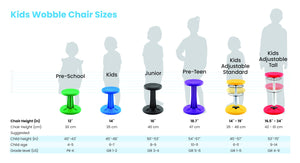 Kore Kids Wobble Chair - Flexible Seating Stool For Classroom & Elementary School, Add/Adhd - Made In The Usa - Age 6-7, Grade 1