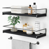 Bathroom Floating Shelves over Toilet, Black Bathroom Shelves Wall Mounted