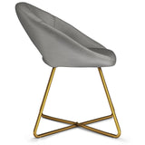 Simplihome Barrett 24 Inch Wide Mid Century Modern Accent Chair In Grey Velvet Fabric, For The Living And Family Room