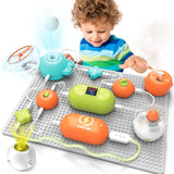 RISUNTOY STEM Science Kit for Kids Ages 3-12,31 Electronic Parts, 300+ Fun Projects, No Soldering, 18-Page Guide, DIY Electronic