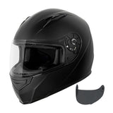 VCAN VX Lightweight Full Face Motorcycle Street Bike Helmet with Extra Tinted Visor DOT Approved (Matte Black, Medium)