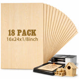 Juexica 18 Pcs 16 X 24x 1/8 Basswood Craft Sheets, 3mm Plywood Board Wood Thin Sheets for Arts Crafts Woodworking Scroll Sawing 