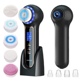 UMICKOO Face Scrubber Exfoliator with LCD Screen,Rechargeable Facial Cleansing Brush IPX7 Waterproof 3 in 1 Blackhead Remover Va